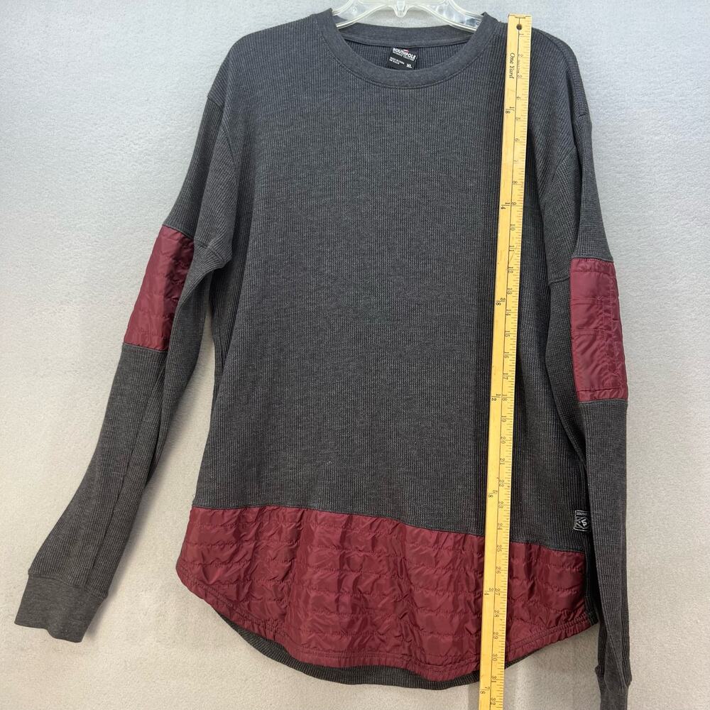 Southpole Top Women's XL Grey Maroon Crew Neck Pullover Sweatshirt Gorpcore - Picture 4 of 12